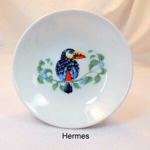 Hermes "Toucans" Soy Sauce Dish  3 Available Limoges Porcelain Tableware